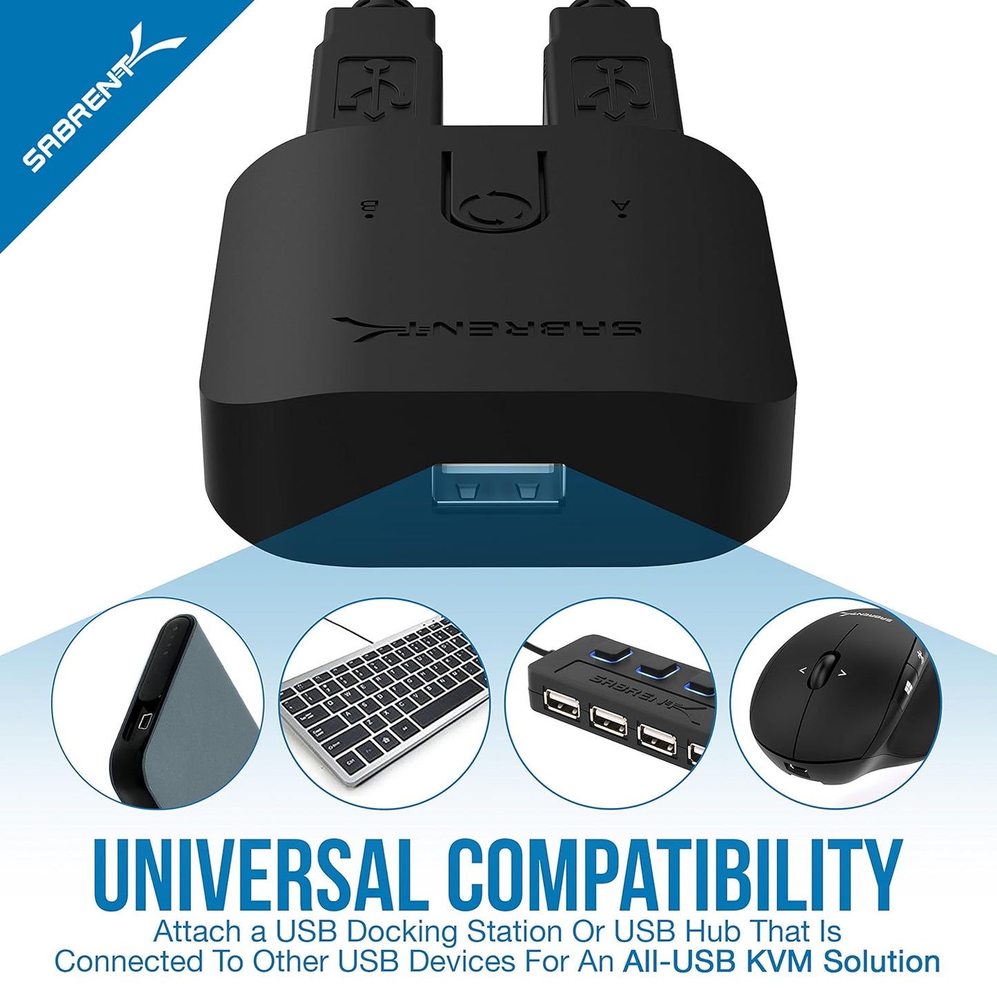 HDMI Switch 2 in 1 Out 4K 60Hz, Bi-Directional Aluminium HDMI Switcher, Plug-and-Play Manual Selector for TV PS5 PC (DA-HSW2)