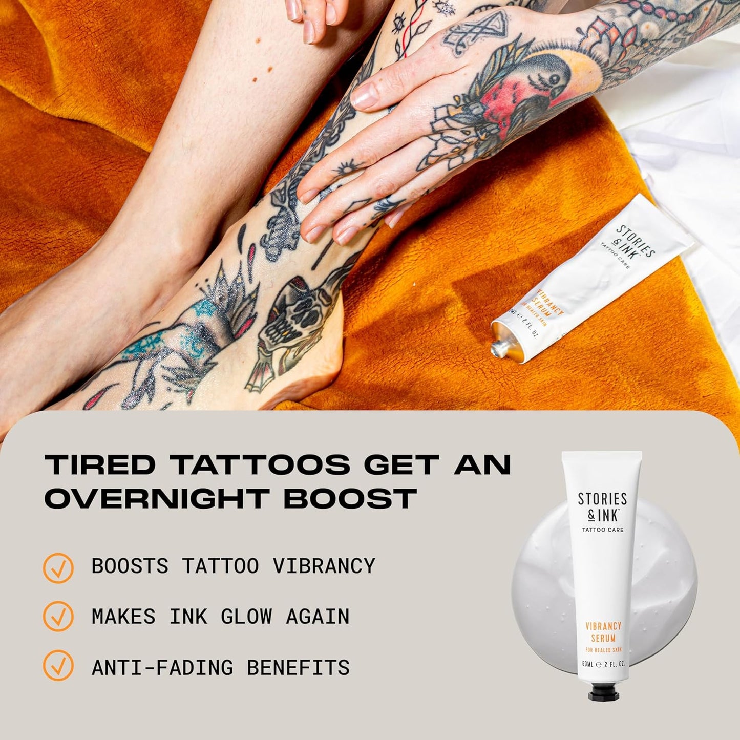 Tattoo Aftercare | WAKE & GLOW DUO: Revive Faded Ink & Improve Tattoo Clarity. Serum + Exfoliator Bundle