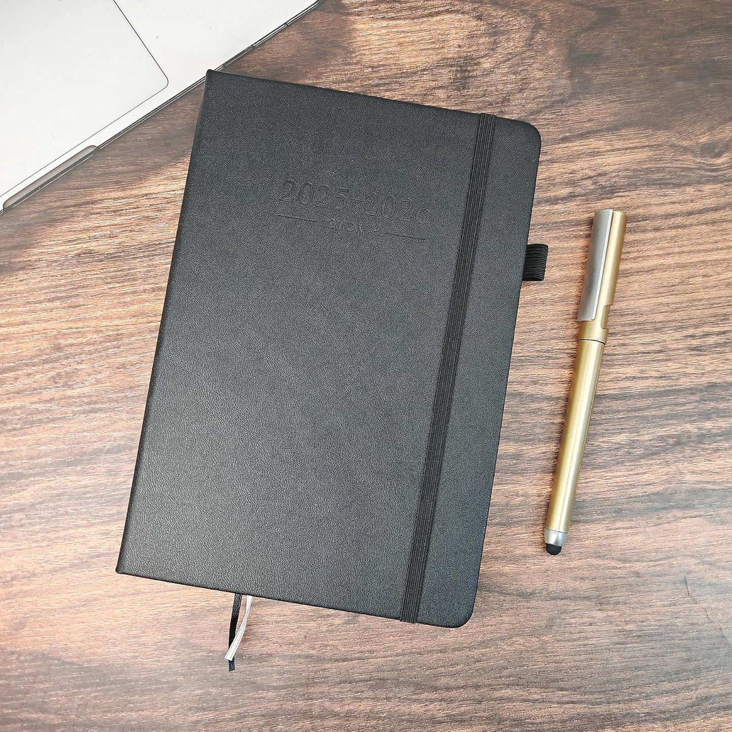 Diary 2025-2026 A5 Day Per Page, 12 Months 2025-2026 Diary From July 2025 to June 2025, Productivity A5 Daily Planner with Monthly Tabs, 2 Bookmark, Pen Loop and Inner Pocke (Black)