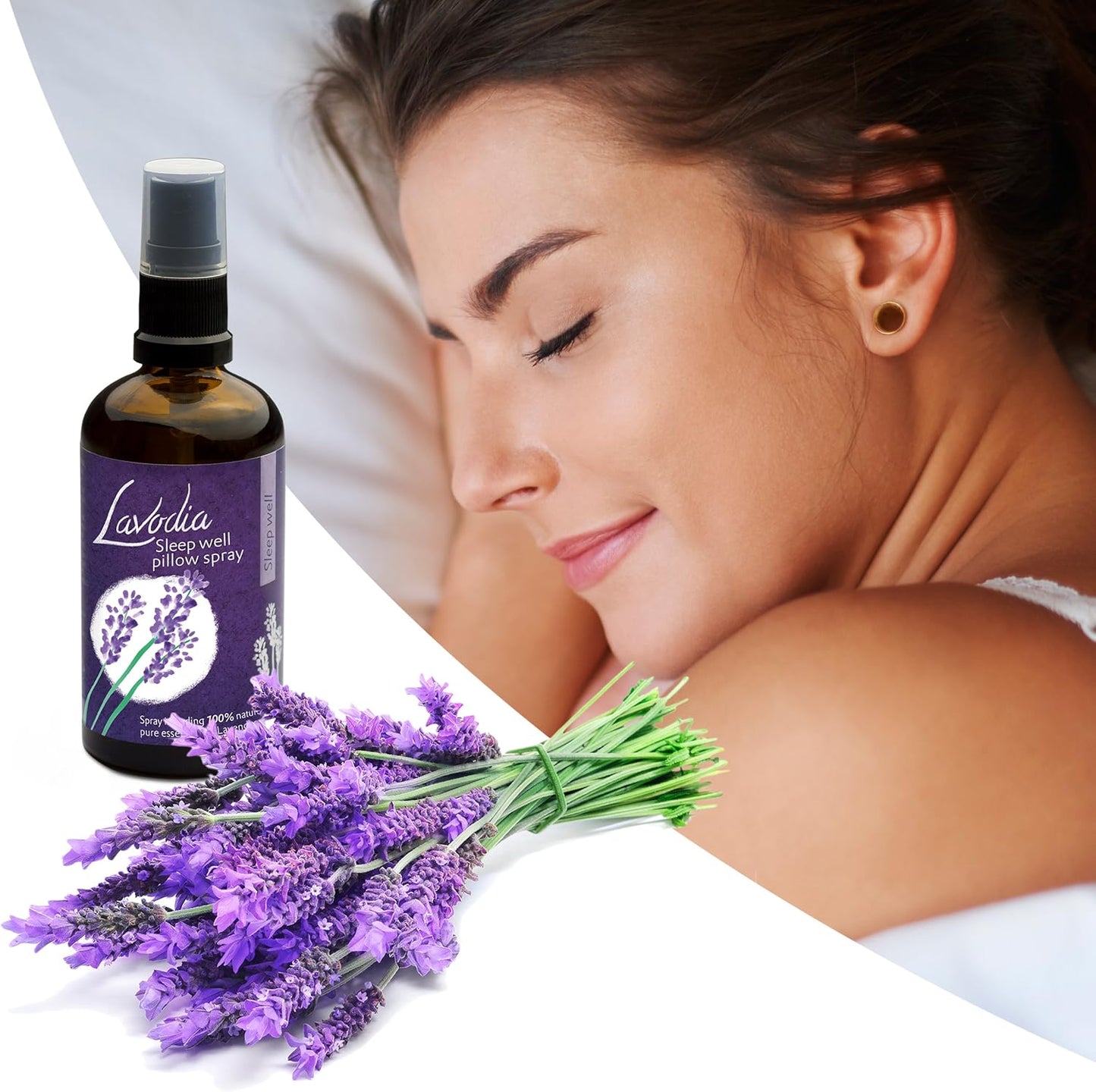 Lavodia Lavender Mist: Premium Pillow Spray with Pure Natural Lavender Essential Oil - Stress Relief and Deep Sleep Aid
