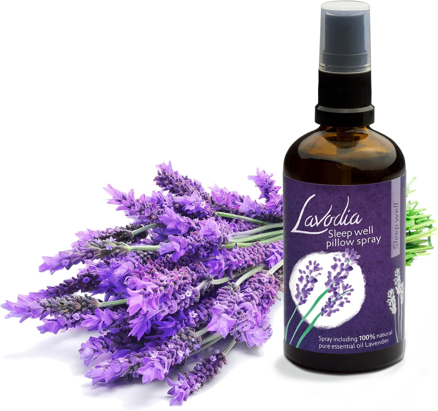 Lavodia Lavender Mist: Premium Pillow Spray with Pure Natural Lavender Essential Oil - Stress Relief and Deep Sleep Aid