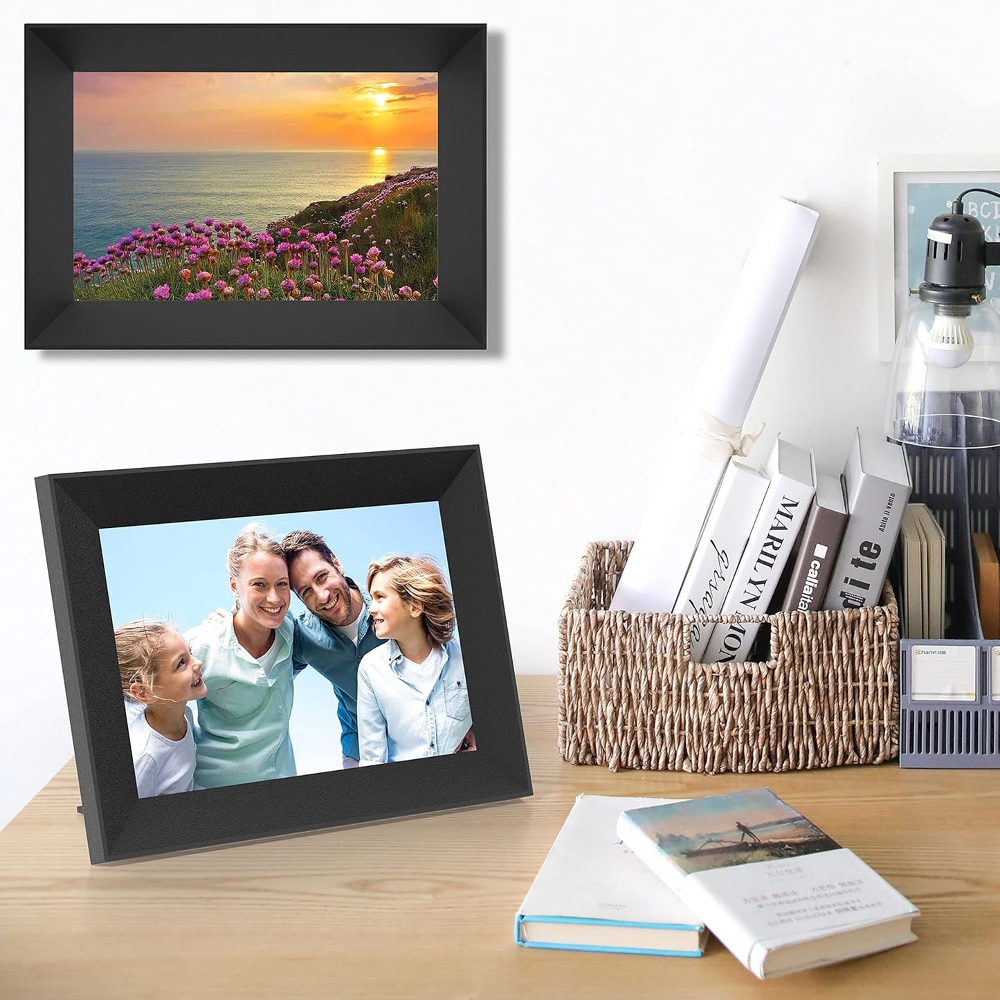 Frameo 8 Inch WiFi Digital Photo Frame, 16GB Storage Touch Screen Smart Cloud Photo Frame, Easy Setup to Share Photos or Videos via Frameo APP, Auto-Rotate