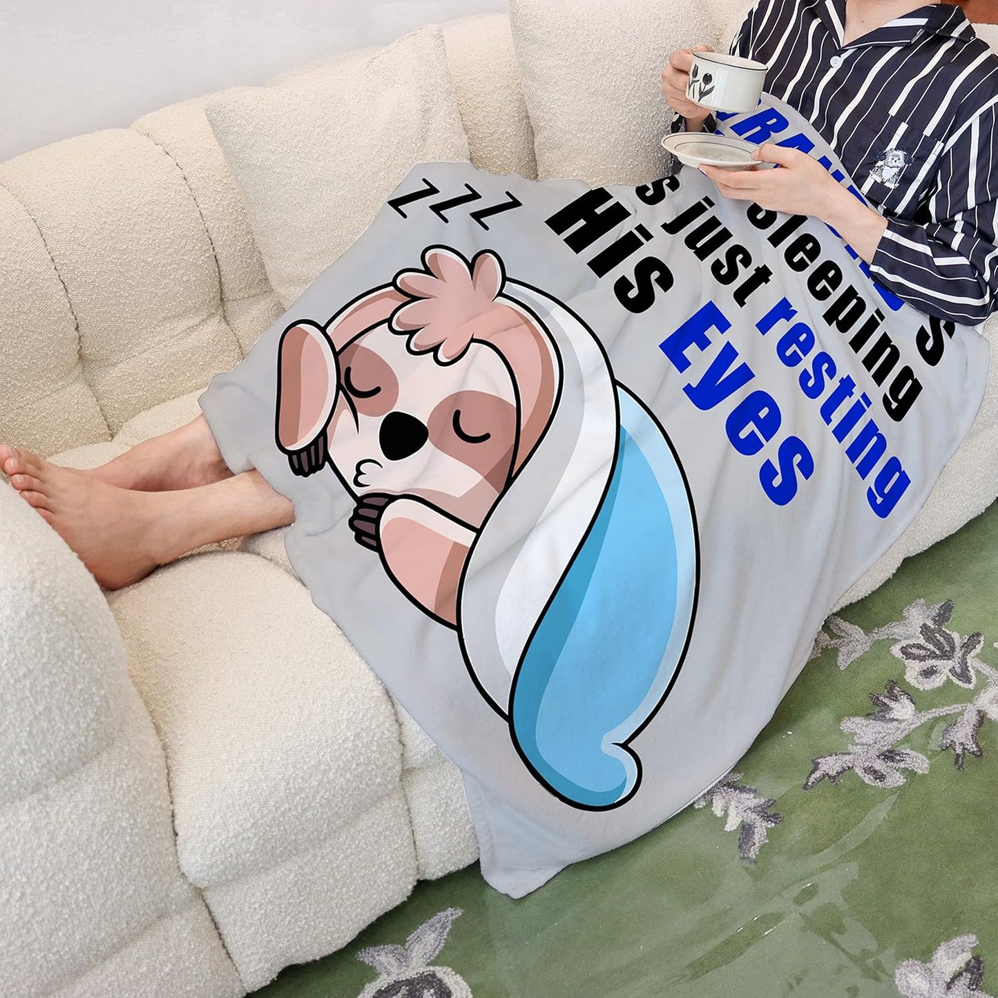 Gifts for Grandad Funny Sloth Flannel Blanket 51 * 59 inch Grandad Gifts from Grandchildren Christmas Fathers Day Birthday Presents