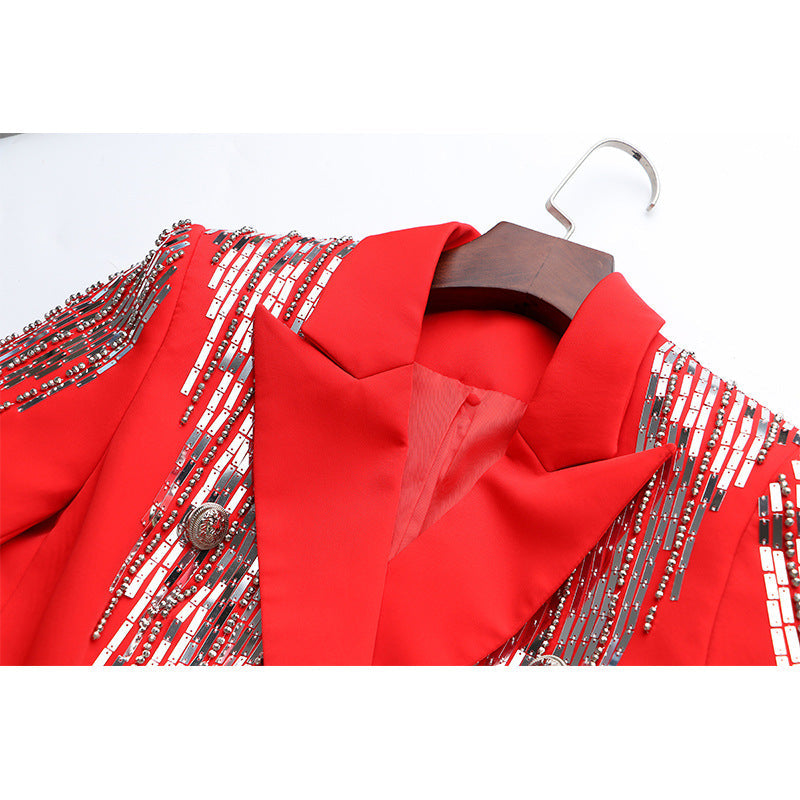 Women's Luxury Autumn Suit Jacket, Sequinned Evening Jacket