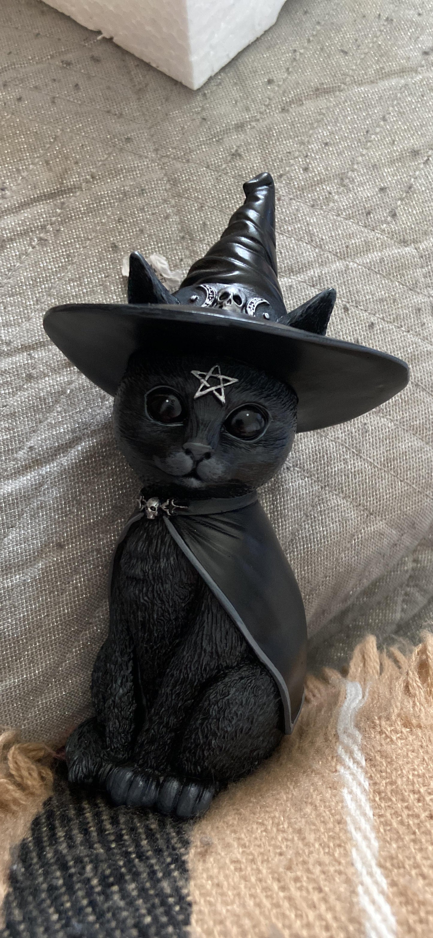 Purrah Witches Hat Occult Cat Figurine, Black Gifts for Women Men