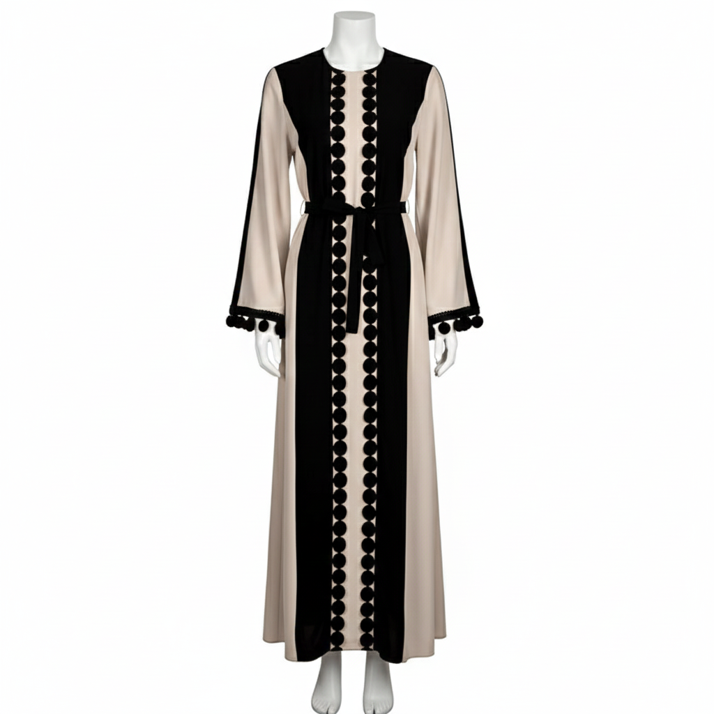 Middle Eastern Patchwork Lace Abaya