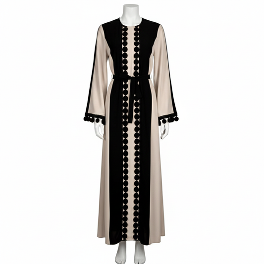 Middle Eastern Patchwork Lace Abaya