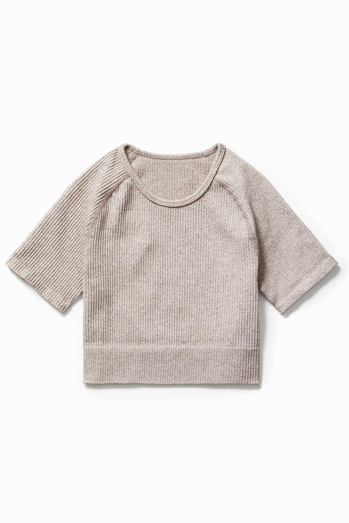 Ribbed Seamless Crop Tee