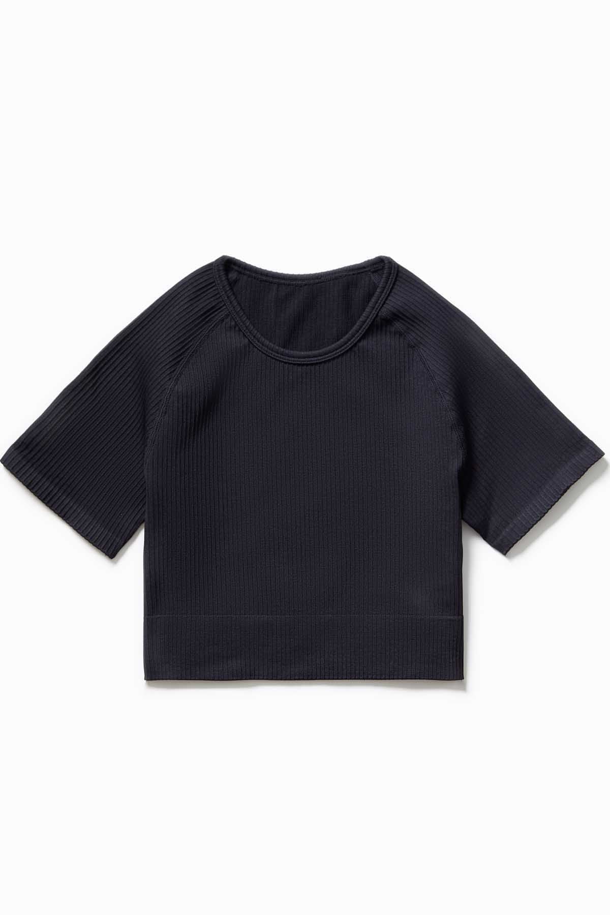 Ribbed Seamless Crop Tee