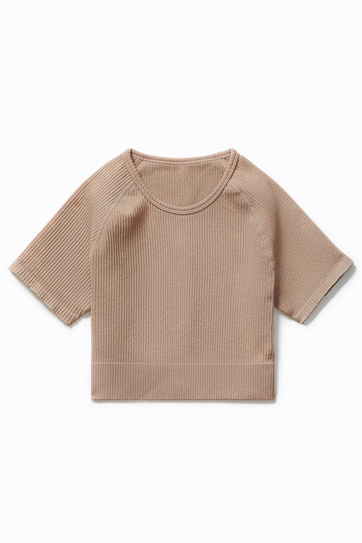 Ribbed Seamless Crop Tee