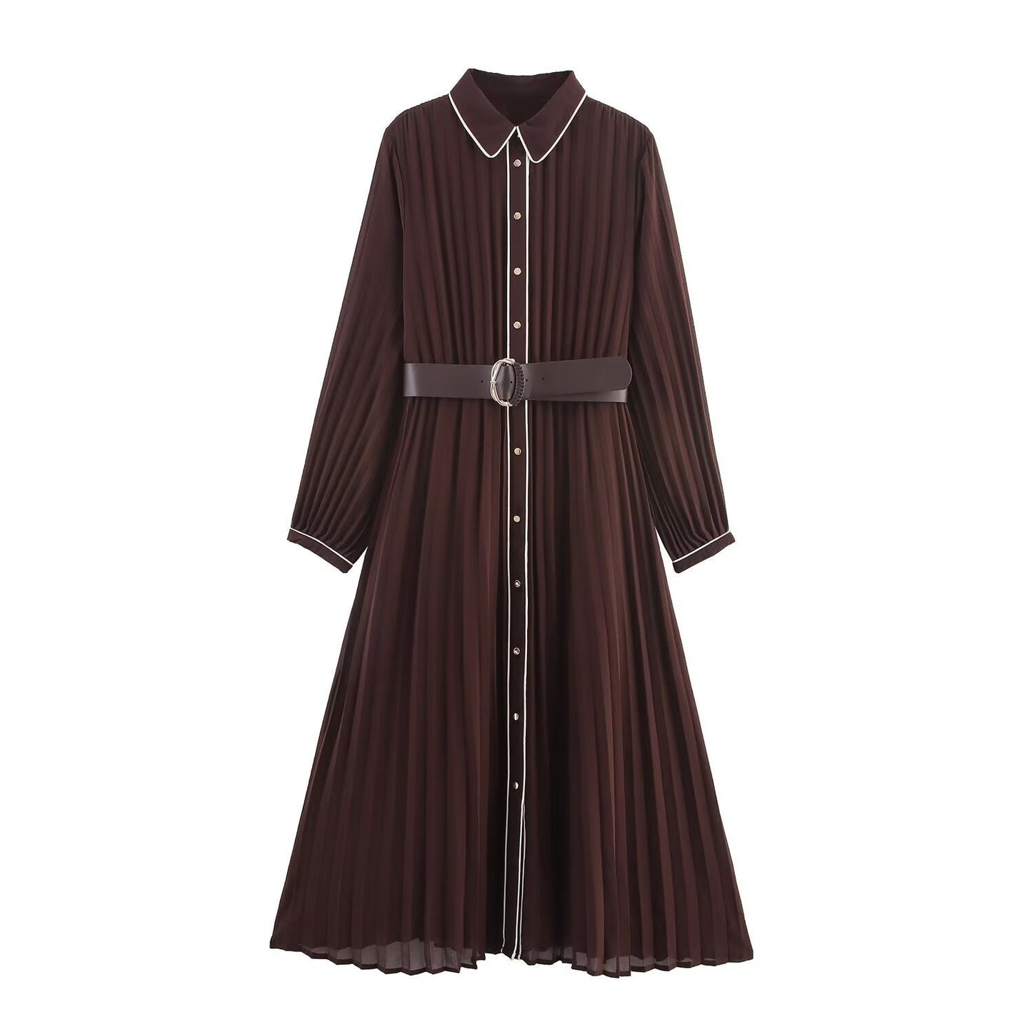Women's Belted Modest Dress
