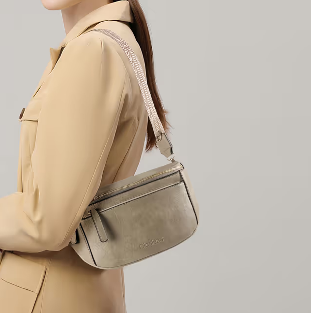 Crossbody Bag Adjustable Vegan Leather Waist Pack with Wide Shoulder Strap