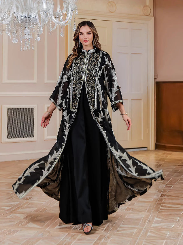 Women's Heavy Mesh Embroidered Robe
