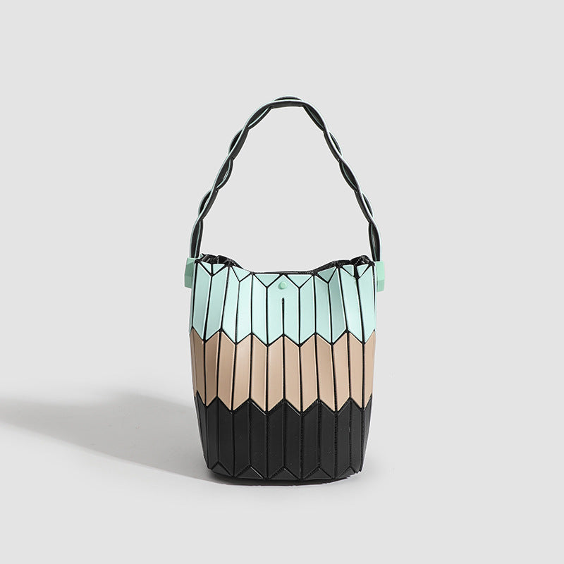 Geometric Rhombus Colour Matching Shoulder Bag