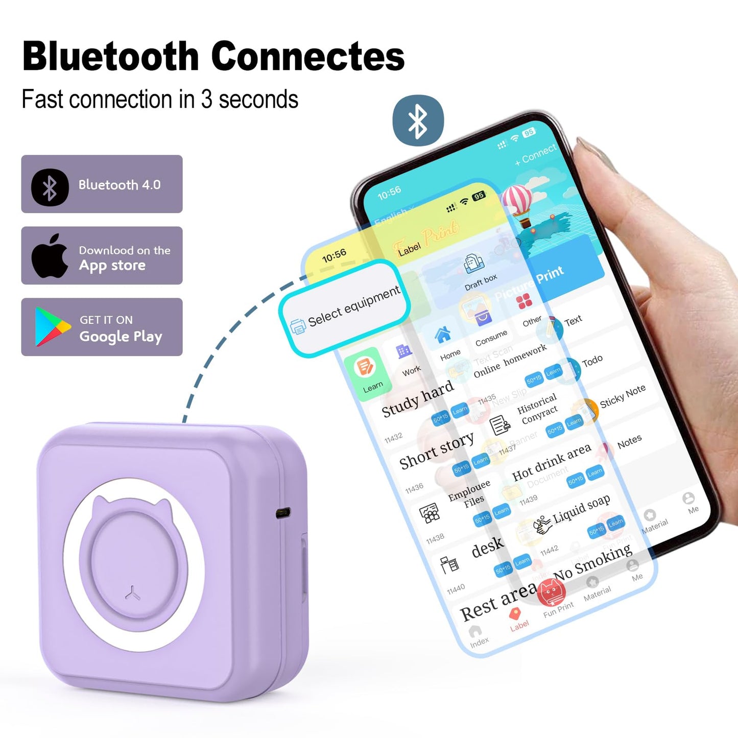 Mini Pocket Photo Printer Bluetooth and Portable Label Maker