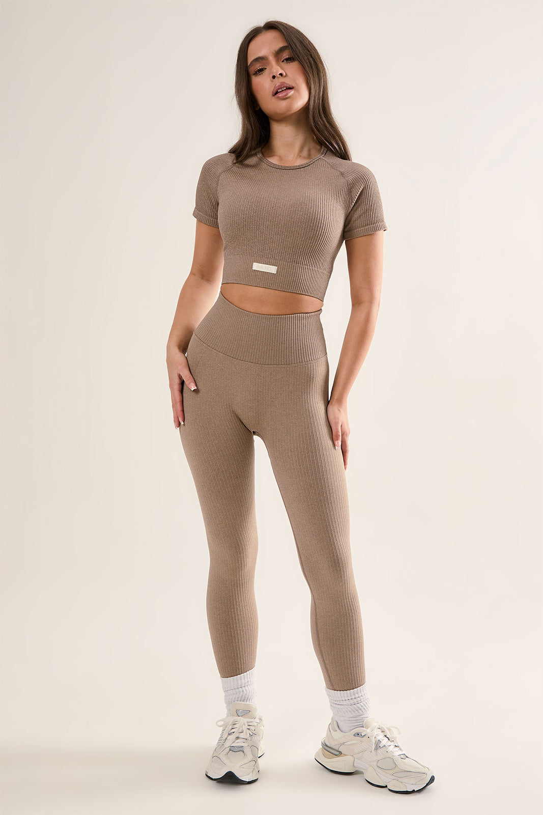 Ribbed Seamless Crop Tee