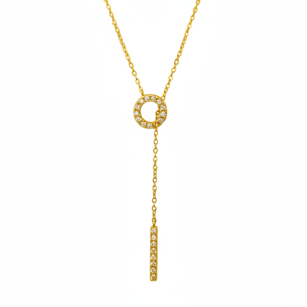 Ameya Celeste Drop Pendant Necklace – 18K Gold Plating on Sterling Silver