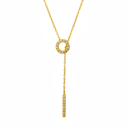 Ameya Celeste Drop Pendant Necklace – 18K Gold Plating on Sterling Silver