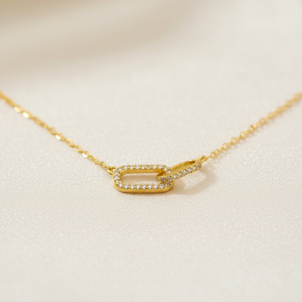 Ameya 18k Gold Plated Eternal Link Necklace