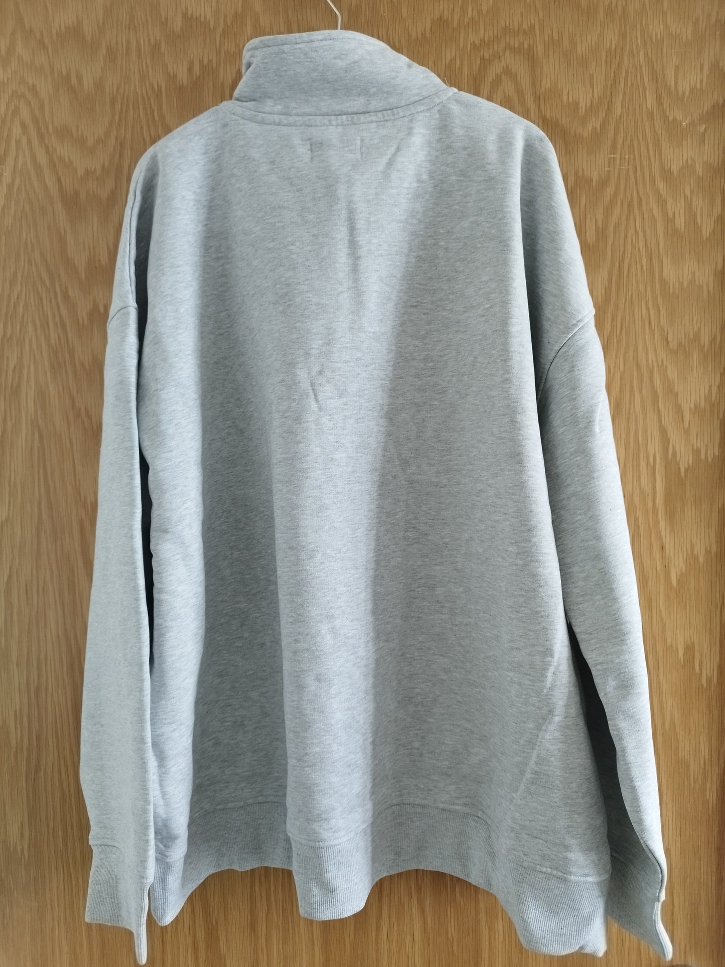 New Grey Topman Heavyweight Oversized 1/4 zip Sweatshirt