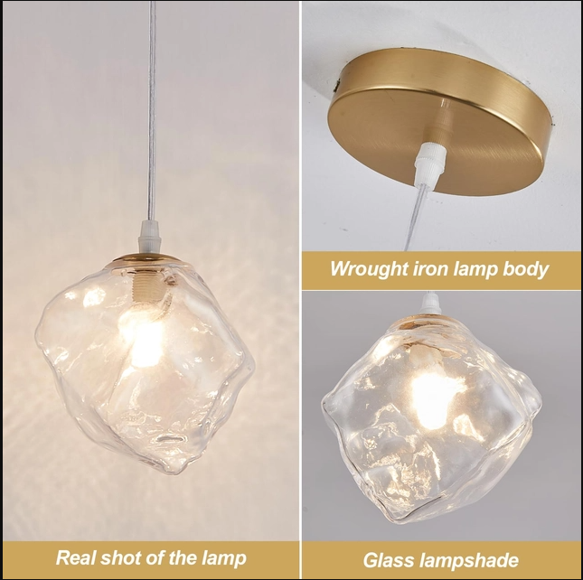 Dellemade Stone Shape Chandelier Flush Mount Light Fitting Pendant