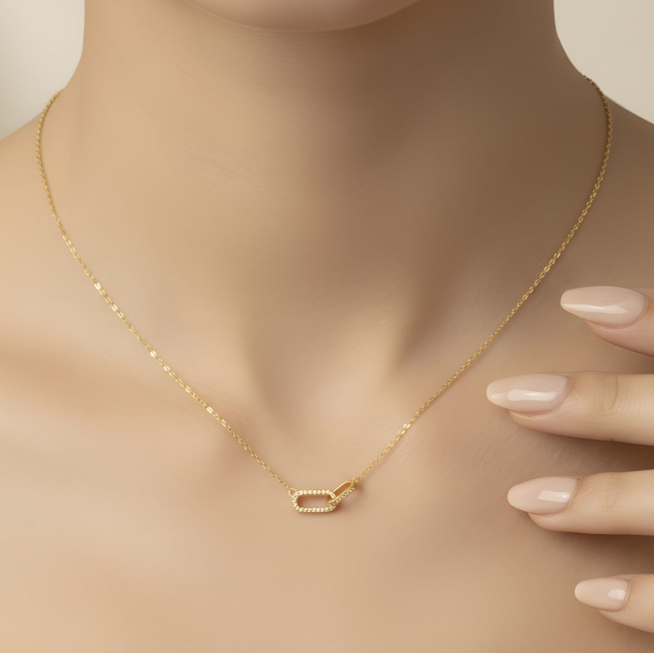 Ameya 18k Gold Plated Eternal Link Necklace