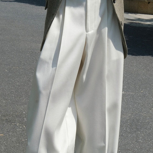 Women'sCasual Style Three-dimensional Pleated Suit Pants