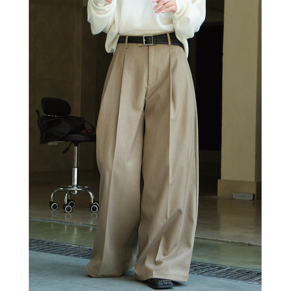 Women'sCasual Style Three-dimensional Pleated Suit Pants