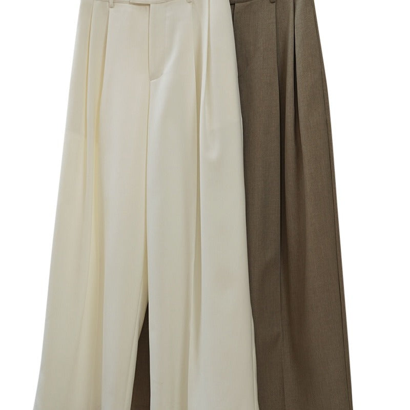 Women'sCasual Style Three-dimensional Pleated Suit Pants
