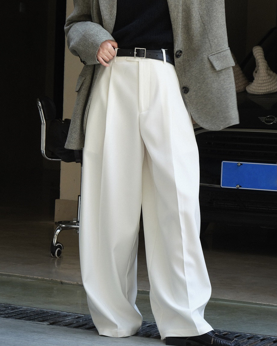 Women'sCasual Style Three-dimensional Pleated Suit Pants